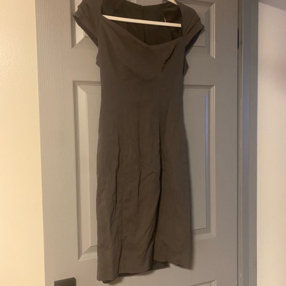 bebe Gray One-Shoulder Sheath Dress work office professional business XXS
